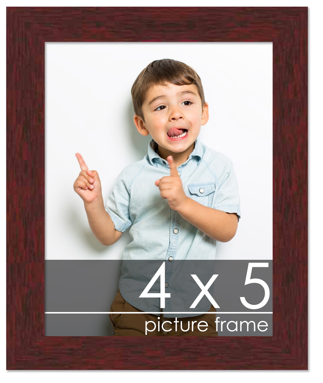 4x5 Solid Wood Picture Frame with UV-Resistant Acrylic & Acid-Free Backing, Available in 6 Finishes: Matte Black, Matte White, Metallic Bronze, Silver, Natural Wood Grain & Mahogany